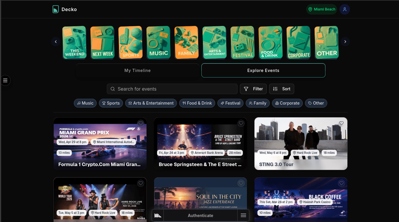 Decko: AI Events App